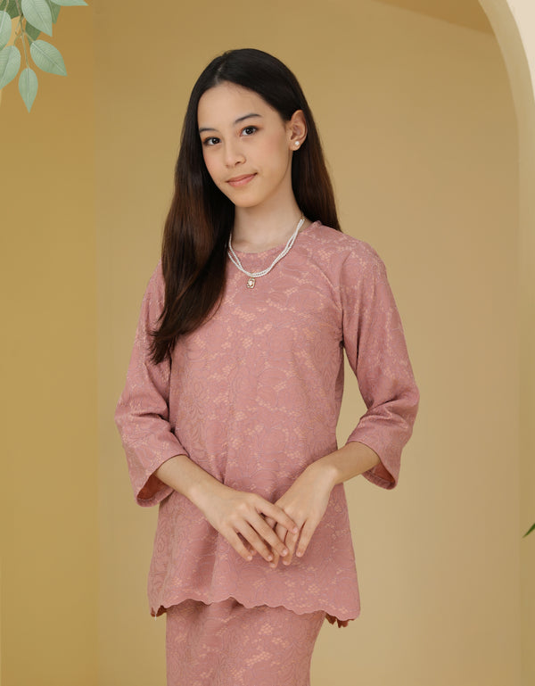 KIDS BAJU KURUNG KEDAH IRDINA (CHAMPAGNE BLUSH)